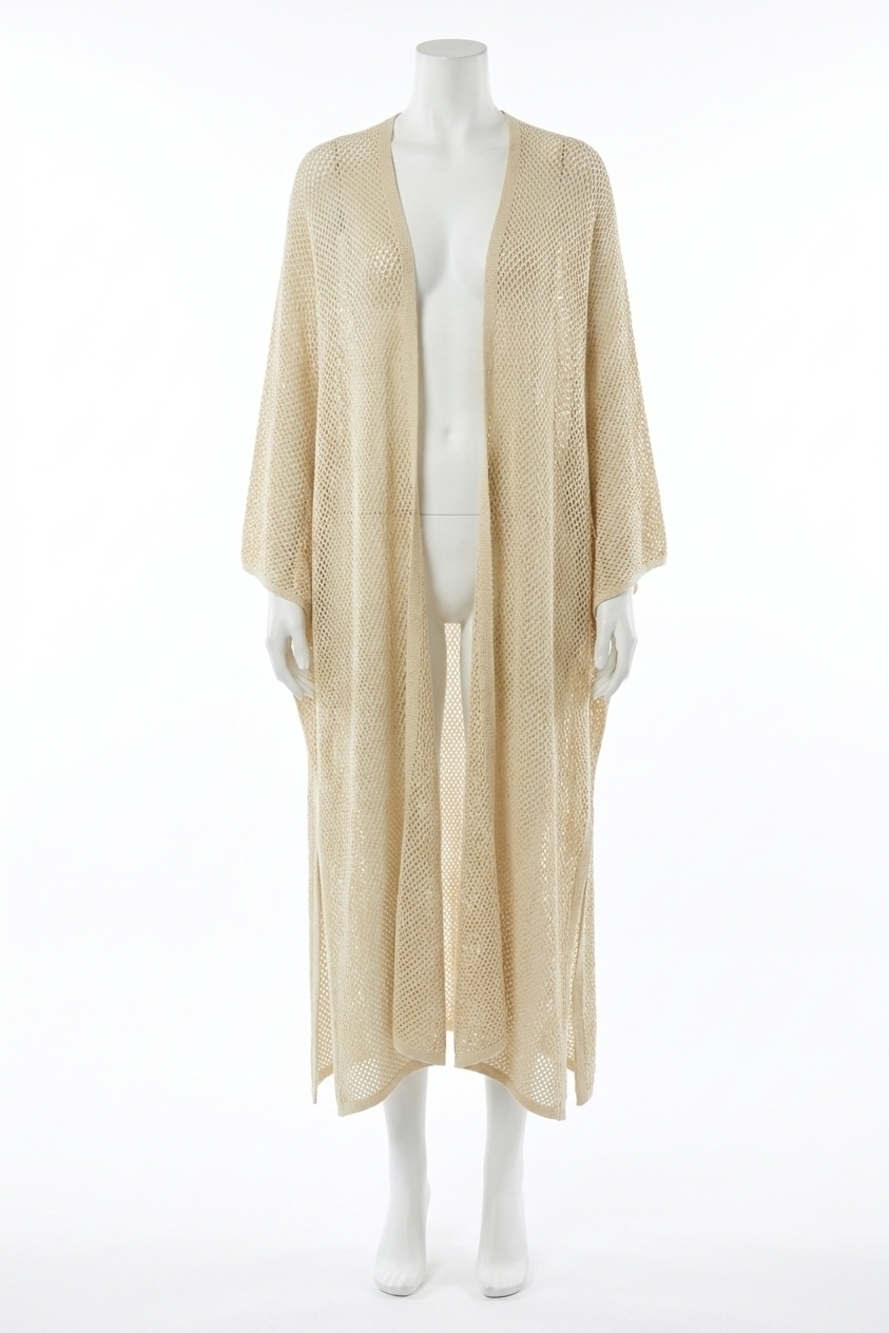 NEW BY TOGETHER open front crochet cardigan in natural